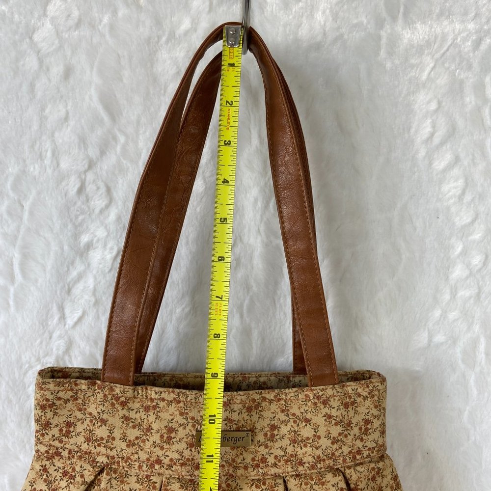Longaberger Mini Floral Print  Purse Shoulder Handbag Beige Autumn Fall - Picture 5 of 7